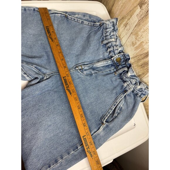 ZARA High Waisted Denim Jeans Paperbag Waist Straight Leg Women S - Picture 10 of 12